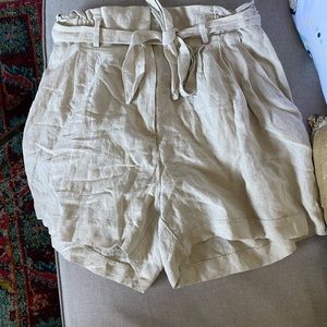 NWOT, Never Worn! Linen Blend Paperbag Waist Shorts